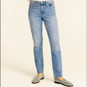 J Crew Hi-Rise Light Wash Slim Boyfriend Cropped Jeans
